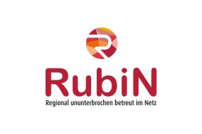 Das Logo von RubiN mit dem Schriftzug "Regional ununterbrochen betreut im Netz".