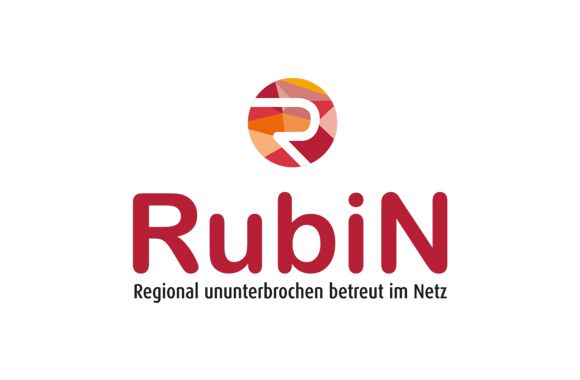 Das Logo von RubiN mit dem Schriftzug "Regional ununterbrochen betreut im Netz".